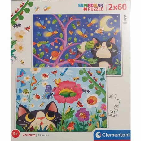 Clementoni - Puzzle Bugs 2X60 Peças