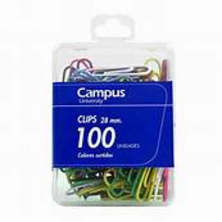 Campus - Clips coloridos 28mm caixa de 100 unidades