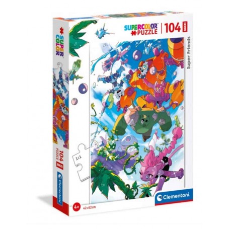 Clementoni - Puzzle 104 Peças Maxi: Super Friends!