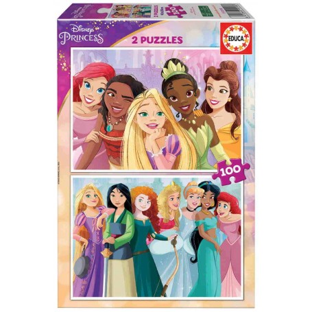 Educa - Puzzle 2×100 Peças: Disney Princess