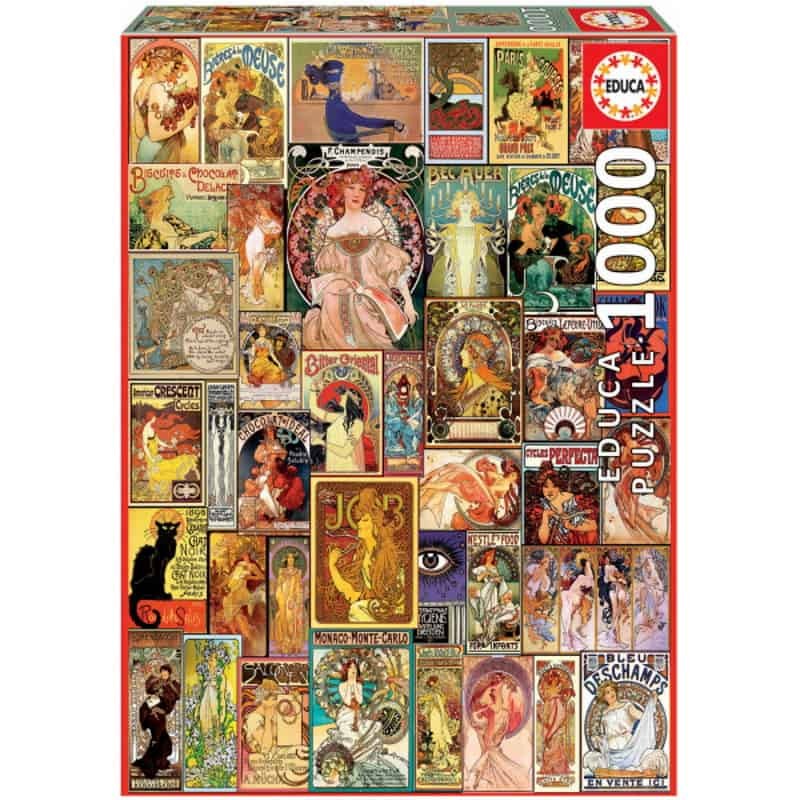 Educa - Puzzle 1000 Peças: Collage Art Noveau