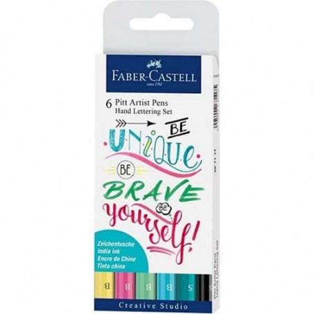 Faber Castell - Set de 6 Marcadores Pastel: Pitt Caligrafia