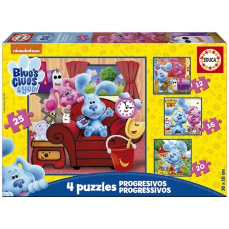 Educa - Puzzle Progressivo das Pistas da Blue: 12-16-20-25 peças