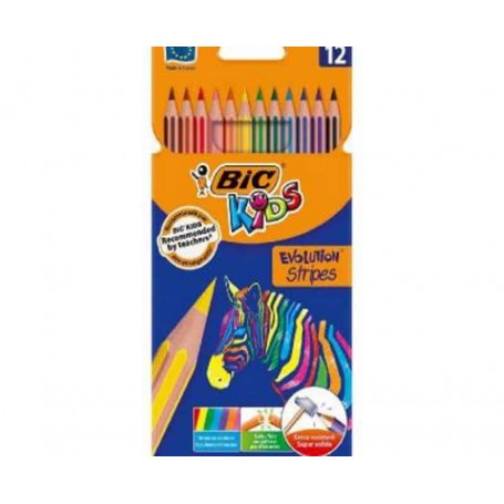 Bic - Lápis De Pintar Evolution Stripes 12U