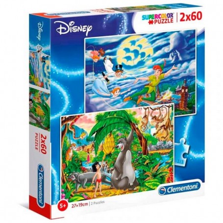Clementoni - Puzzle Peter Pan: A Selva 2X60 peças