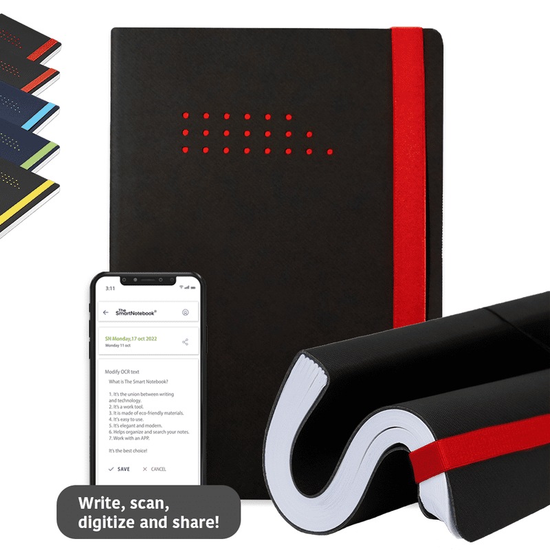 The SmartNotebook - Caderno Smart Flex, A5, Preto/Vermelho