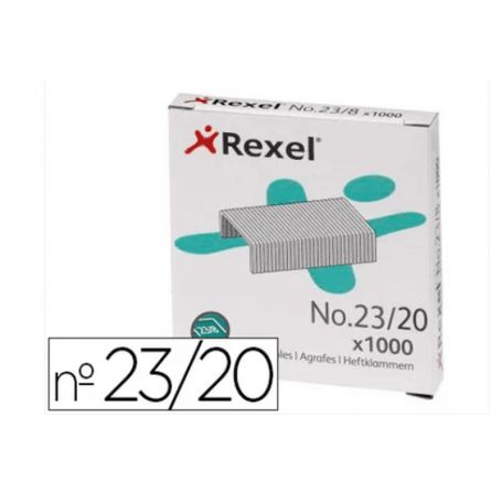 Rexel - Agrafes  23/20 aço caixa 1000 unidades