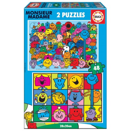 Educa - Puzzle 2X48 Monsieur Madame