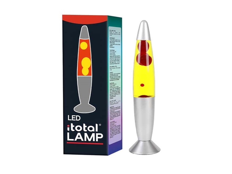 I-Total - Lâmpada de Lava Led Vermelha com Base Prata