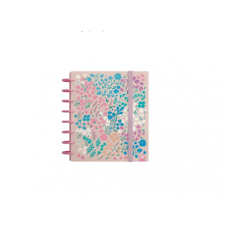 Carchivo - Caderno Smart Notebook Ingeniox A5 Pautado Rosa com Flores