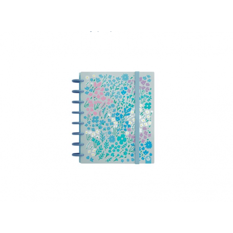 Carchivo - Caderno Smart Notebook Ingeniox: A5, Pautado, Azul com Flores