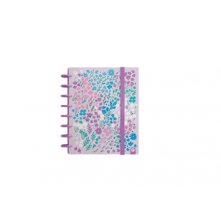 Carchivo - Caderno Smart Notebook Ingeniox: A5, Pautado, Roxo com Flores