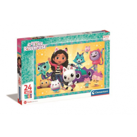 Clementoni- Puzzle Maxi 2x24 peças: Casa das Bonecas da Gabby