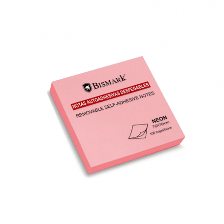 Bismark - Bloco de Nota Adesivo, Rosa, 76X76mm