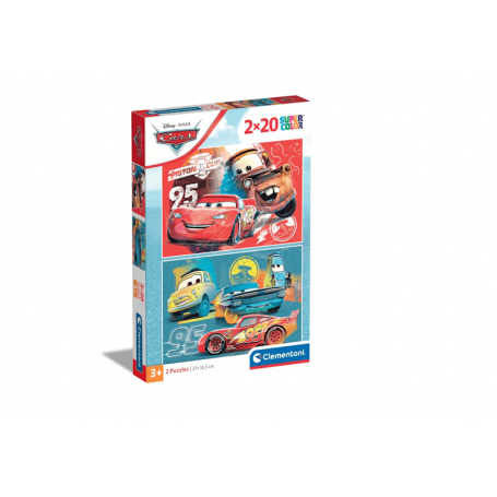 Clementoni - Puzzle 2 x 20 peças da Disney: Cars