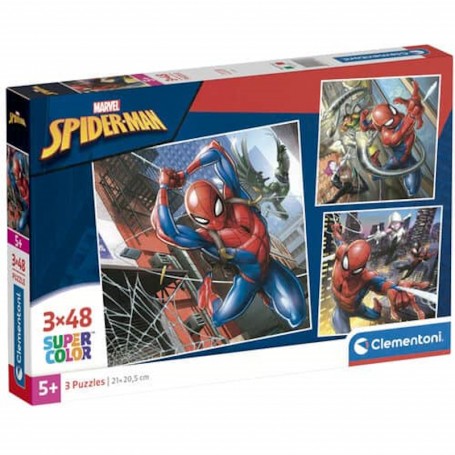 Clementoni - Puzzle Quadrado 3X48 peças: Marvel Homem Aranha