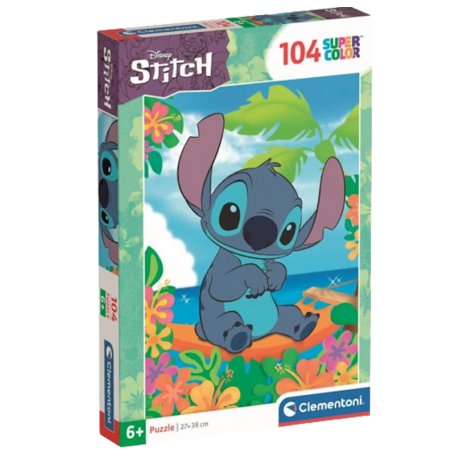 Clementoni - Super Color: Puzzle 104 peças Stitch