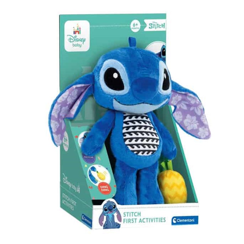 Clementoni - Disney Baby: Peluche Stitch, As Primeiras Atividades