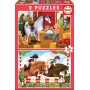 Educa - Puzzle 2X48 Peças: Cuidar de Cavalos