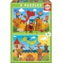 Educa - Puzzle 2X48 Peças: Dragões e Cavaleiros