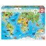 Educa - Puzzle 150 peças do Mapa Mundo Animal