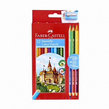 Faber-Castel - Eco 12 Lápis De Cor + 3 Bicolor