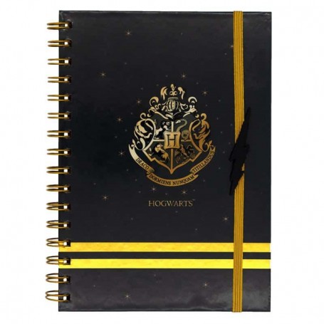 Harry Potter - Bloco de Apontamentos com elástico A5 Harry Potter Gold