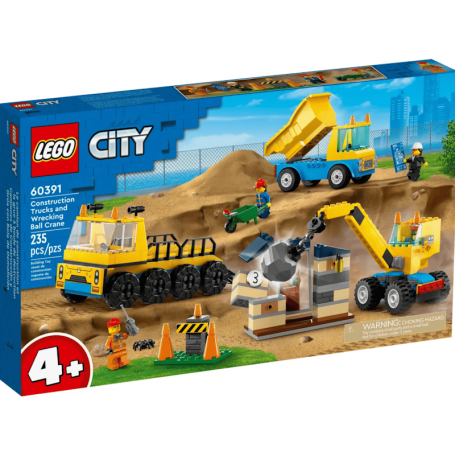 Lego City - Camiões de Construção e Guindaste Com Bola De Demolição 60391