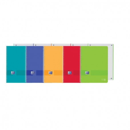 Oxford - Caderno EBK1, A4, 80 Folhas Quadriculadas, 5X5, Cores Vivas