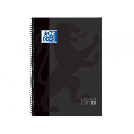 Oxford - Caderno Espiral, A4, Capa Dura, 80 Folhas Pautadas, Preto