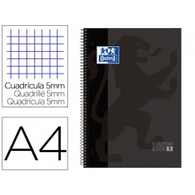 Oxford - Caderno Espiral, A4, Capa Dura, 80 Folhas Quadriculado, Preto Oxford - Caderno Espiral, A4, Capa Dura, 80 Folhas Quadriculado, Preto