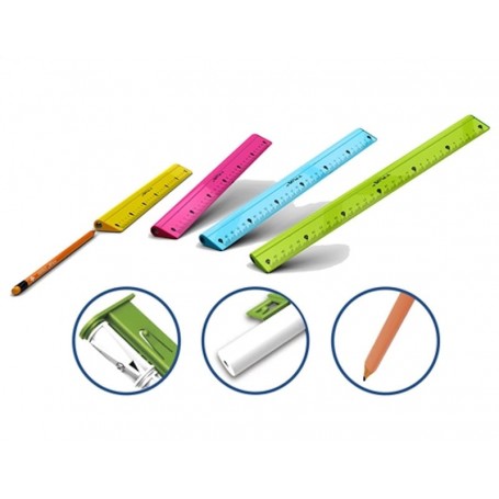 Y-Plus - Régua 30cm + Borracha + Afiadeira + Lápis