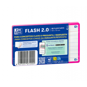Oxford - Flashcards 2.0, 75X125, 30 Folhas Pautadas, Rosa Oxford - Flashcards 2.0, 75X125, 30 Folhas Pautadas, Rosa