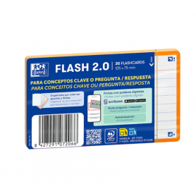 Oxford - Flashcards 2.0, 75X125, 30 Folhas Pautadas, Laranja Oxford - Flashcards 2.0, 75X125, 30 Folhas Pautadas, Laranja