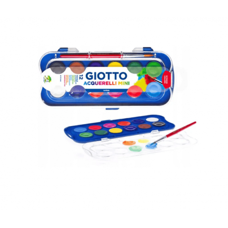 Giotto - Caixa 12 Mini Aguarelas Escolares + Pincel (352300)