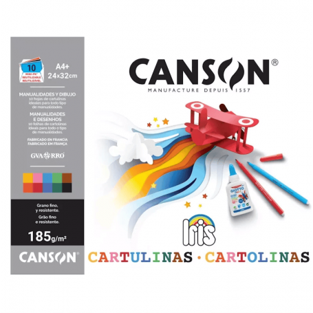 Canson - Bloco de Cartolinas Caniris Vivaldi, 10 folhas, 185Gr