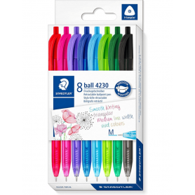 Staedtler - Conjunto de 8 Esferográficas de Mola, Cores Sortidas Staedtler - Conjunto de 8 Esferográficas de Mola, Cores Sortidas
