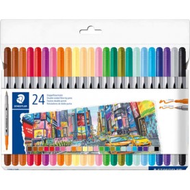 Staedtler - Marcadores de Feltro Ponta Dupla 20+4 unidades Staedtler - Marcadores de Feltro Ponta Dupla 20+4 unidades