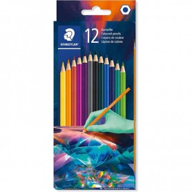 Staedtler - 12 Lápis de cor, Forma Hexagonal Staedtler - 12 Lápis de cor, Forma Hexagonal