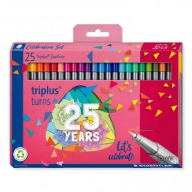 Staedtler - Canetas Triplus Fineliner, Celebração, 25 Cores Staedtler - Canetas Triplus Fineliner, Celebração, 25 Cores