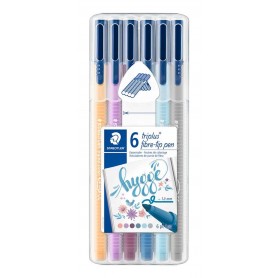 Staedtler - Marcadores de Ponta de Fibra Tripla, 6 Cores Staedtler - Marcadores de Ponta de Fibra Tripla, 6 Cores