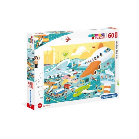 Clementoni Maxi Puzzle Supercolor 60 Peças Aeroporto 26447