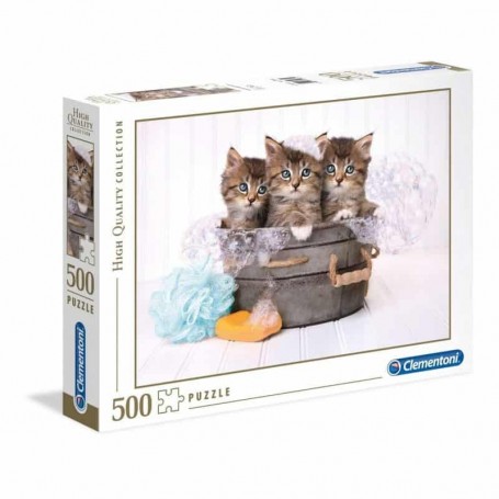 Clementoni - Puzzle 500 Kittens and Soap