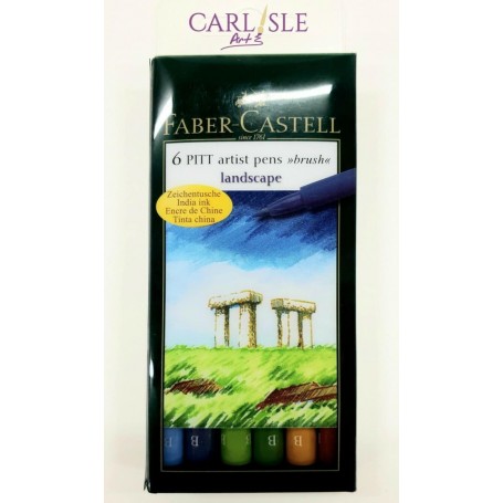 Faber Castell - Marcadores Pitt Pincel Landscap: Caixa com 6 Unidades