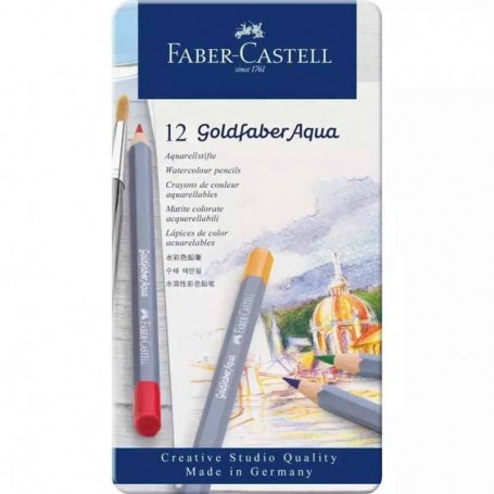 Faber Castell - Caixa de12 Lápis de Cor: Goldfaber Aquarela