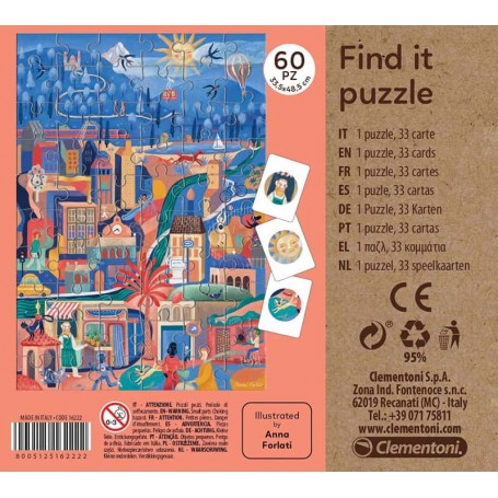 Clementoni - Find It Puzzle - Doce Cidade