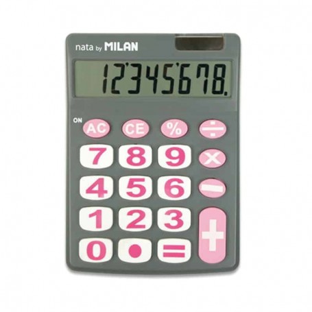 Calculadora Milan, 8 Digit. Cinza/Rosa
