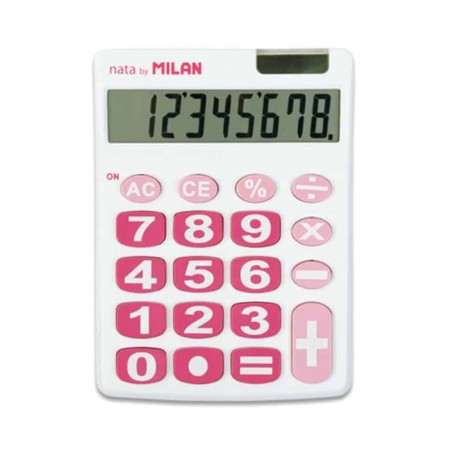 Calculadora Milan, 8 Digit. Branco/Rosa