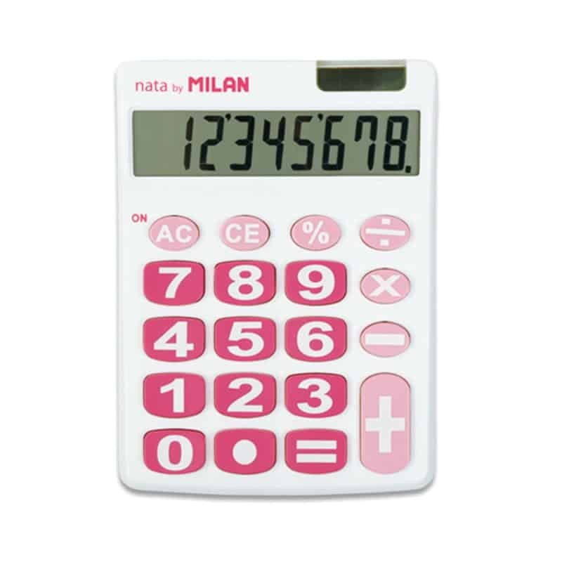 Calculadora , 8 Digit. Branco/Rosa