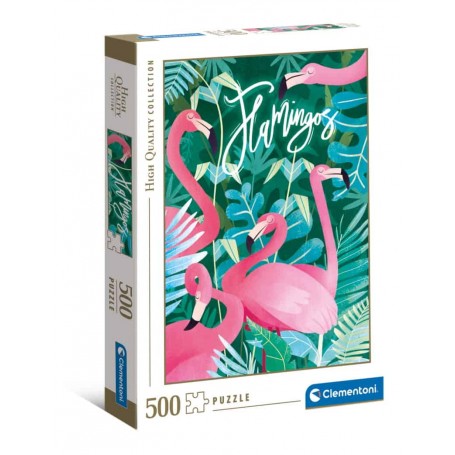 Clementoni - Puzzle 500 Peças HQC Flamingos